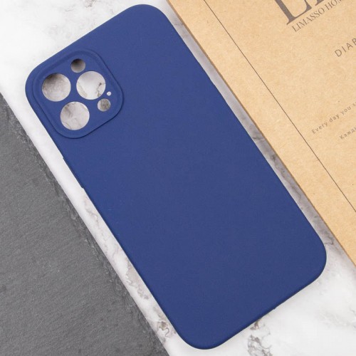 Чехол Silicone Case Full Camera Protective (AA) NO LOGO для Apple iPhone 12 Pro Max (6,7") Синий / Deep navy
