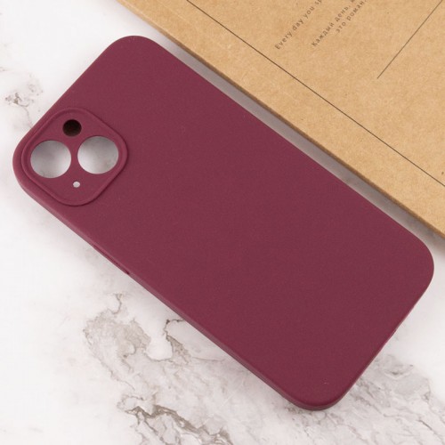 Чехол Silicone Case Full Camera Protective (AA) NO LOGO для Apple iPhone 13 (6.1") Бордовый / Сливовый