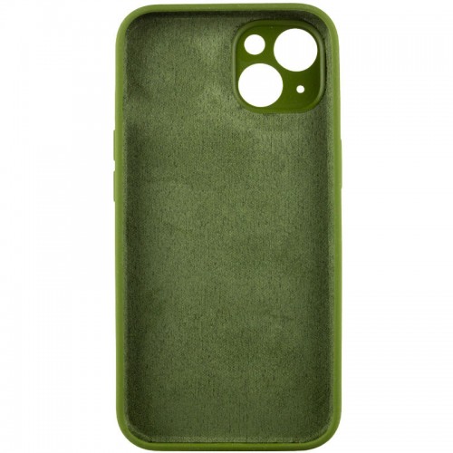 Чехол Silicone Case Full Camera Protective (AA) NO LOGO для Apple iPhone 14 (6.1") Зелёный / Dark Olive