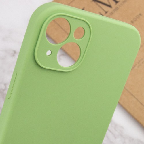 Чехол Silicone Case Full Camera Protective (AA) NO LOGO для Apple iPhone 14 (6.1") Мятный / Mint