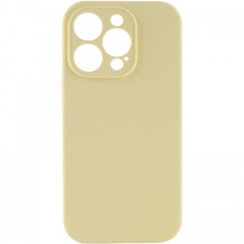 Чехол Silicone Case Full Camera Protective (AA) NO LOGO для Apple iPhone 14 Pro (6.1") Жёлтый / Mellow Yellow