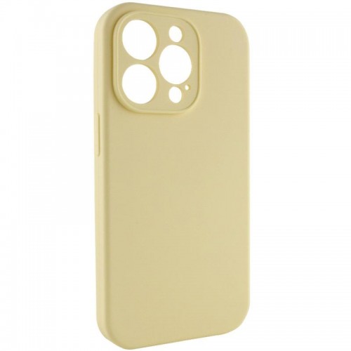 Чехол Silicone Case Full Camera Protective (AA) NO LOGO для Apple iPhone 14 Pro (6.1") Жёлтый / Mellow Yellow