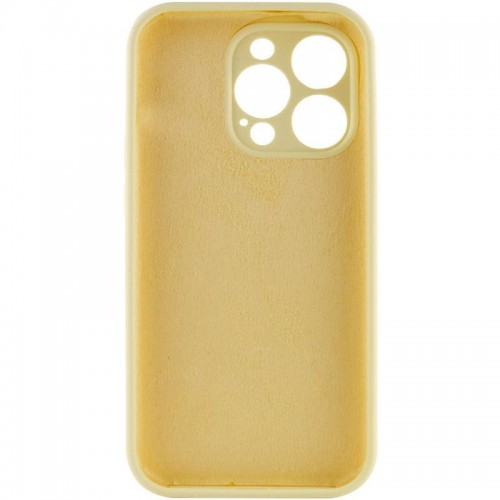 Чехол Silicone Case Full Camera Protective (AA) NO LOGO для Apple iPhone 14 Pro (6.1") Жёлтый / Mellow Yellow