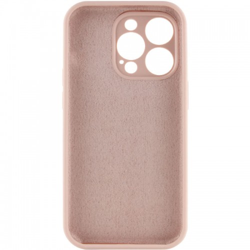 Чехол Silicone Case Full Camera Protective (AA) NO LOGO для Apple iPhone 14 Pro (6.1") Розовый / Pink Sand