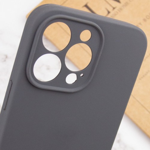 Чехол Silicone Case Full Camera Protective (AA) NO LOGO для Apple iPhone 14 Pro (6.1") Серый / Dark Gray