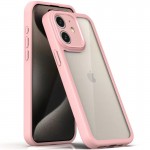 TPU чехол Transparent + Colour 1,5 мм для Apple iPhone 12 (6.1") Розовый