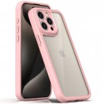TPU чехол Transparent + Colour 1,5 мм для Apple iPhone 12 Pro Max (6.7") Розовый