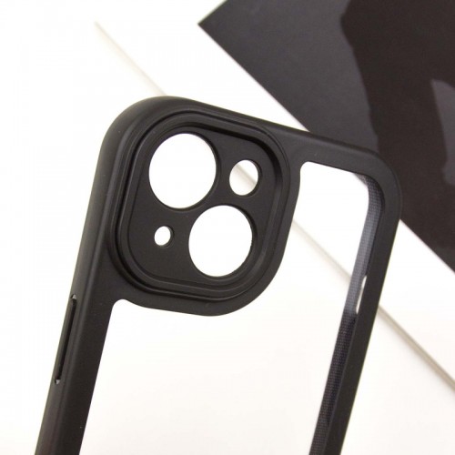 TPU чехол Transparent + Colour 1,5 мм для Apple iPhone 14 (6.1") Black