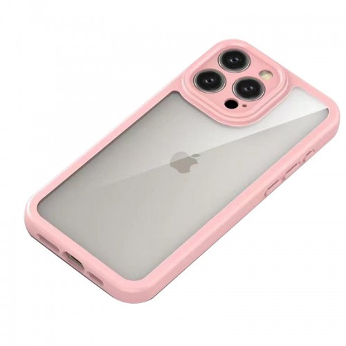 TPU чохол Transparent + Colour 1,5mm для Apple iPhone 14 Pro (6.1") Pink