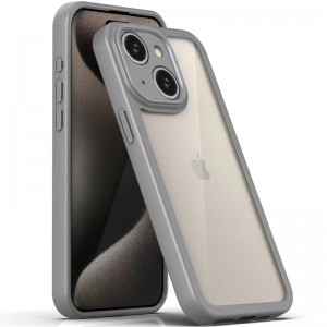 TPU чохол Transparent + Colour 1,5mm для Apple iPhone 15 (6.1") Grey
