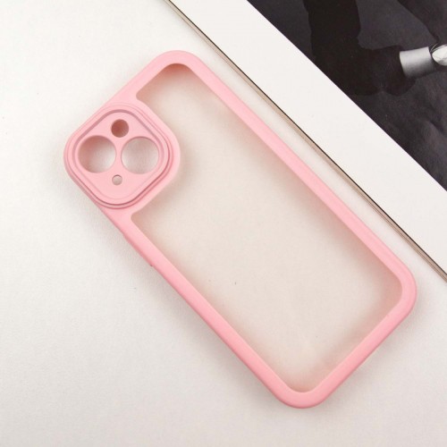TPU чохол Transparent + Colour 1,5mm для Apple iPhone 15 (6.1") Pink