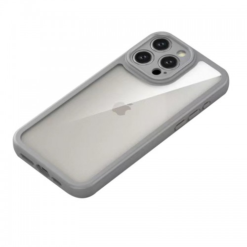 TPU чехол Transparent + Colour 1,5 мм для Apple iPhone 15 Pro (6.1") Grey