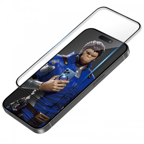 Защитное 3D-стекло Blueo Invisible Airbag Anti-broken для Apple iPhone 14 Pro / 15 / 16 (6.1") Черный