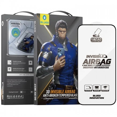 Защитное 3D-стекло Blueo Invisible Airbag Anti-broken для Apple iPhone 15 Pro (6.1") Черный