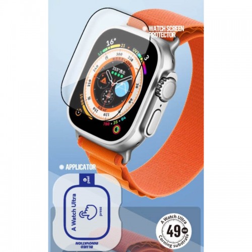 Защитное 2.5D стекло Blueo Corning Gorilla Glass для Apple Watch Ultra 1/2/3 49mm Черный