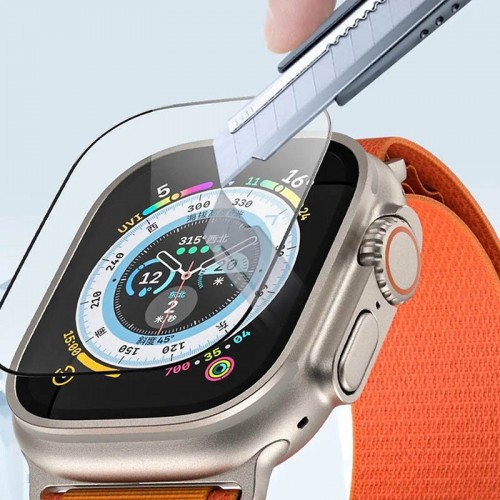 Защитное 2.5D стекло Blueo Corning Gorilla Glass для Apple Watch Ultra 1/2/3 49mm Черный