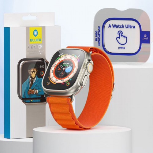 Защитное 2.5D стекло Blueo Corning Gorilla Glass для Apple Watch Ultra 1/2/3 49mm Черный