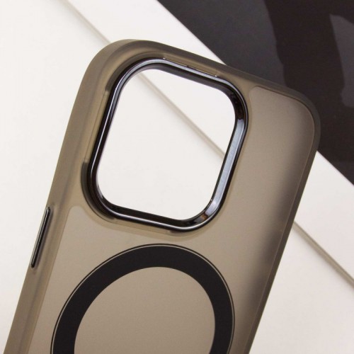 Чехол TPU+PC Lily с MagSafe для Apple iPhone 12 Pro Max (6.7") тёмно-серый