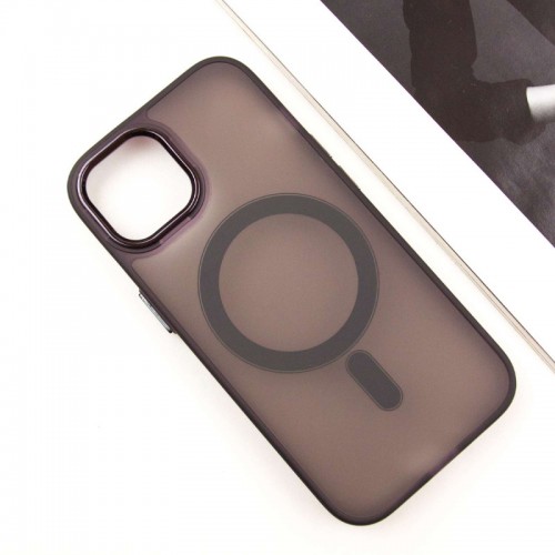 Чехол TPU+PC Lily с MagSafe для Apple iPhone 14 (6.1") Тёмно-фиолетовый