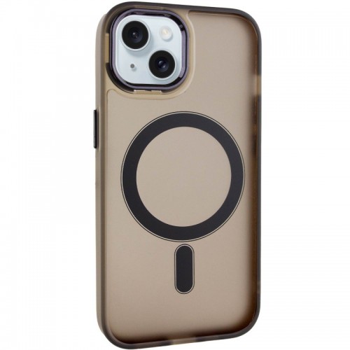 Чехол TPU+PC Lily с MagSafe для Apple iPhone 15 (6,1") тёмно-серый