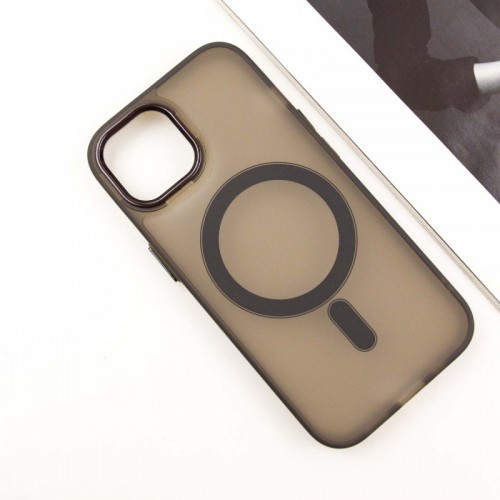 Чехол TPU+PC Lily с MagSafe для Apple iPhone 15 (6,1") тёмно-серый