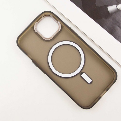 Чехол TPU+PC Lily с MagSafe для Apple iPhone 15 (6,1") тёмно-серый