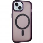 Чехол TPU+PC Lily с MagSafe для Apple iPhone 15 (6.1") тёмно-фиолетовый