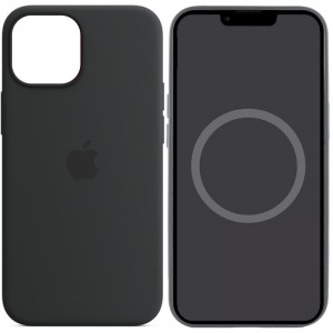Чохол Silicone case (AAA) with Magsafe and Animation для Apple iPhone 14 (6.1") Чорний / Midnight