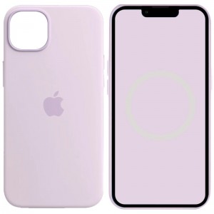 Чехол Silicone case (AAA) with Magsafe and Animation для Apple iPhone 14 (6.1") Сиреневый / Lilac