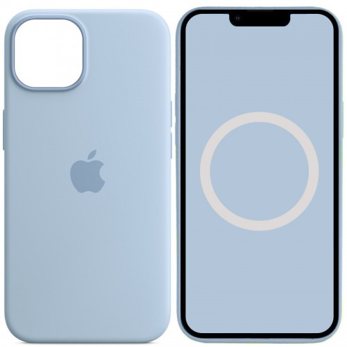 Чохол Silicone case (AAA) with Magsafe and Animation для Apple iPhone 14 (6.1") Блакитний / Sky