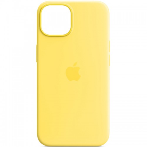 Чехол Silicone case (AAA) с Magsafe и анимацией для Apple iPhone 14 (6.1") Жёлтый / Canary Yellow