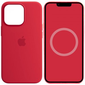 Чохол Silicone case (AAA) with Magsafe and Animation для Apple iPhone 14 Pro (6.1") Червоний / Red