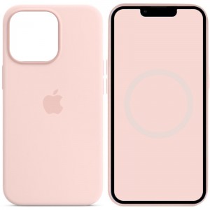 Чохол Silicone case (AAA) with Magsafe and Animation для Apple iPhone 14 Pro (6.1") Рожевий / Chalk Pink
