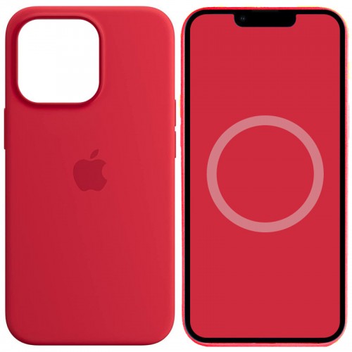 Чехол Silicone case (AAA) с Magsafe и Animation для Apple iPhone 14 Pro Max (6.7") Красный / Red