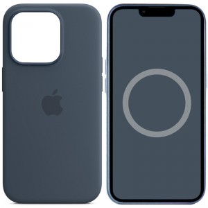 Чохол Silicone case (AAA) with Magsafe and Animation для Apple iPhone 14 Pro Max (6.7") Синій / Storm Blue