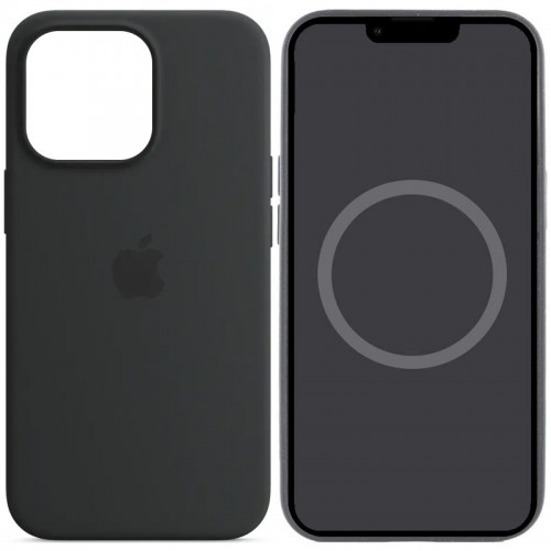 Чехол Silicone case (AAA) с Magsafe и анимацией для Apple iPhone 14 Pro Max (6.7") Черный / Midnight
