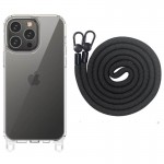 Чехол TPU Transparent with Straps для Apple iPhone 12 Pro Max (6.7") Черный