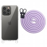 Чехол TPU Transparent with Straps для Apple iPhone 12 Pro Max (6.7") Светло-фиолетовый