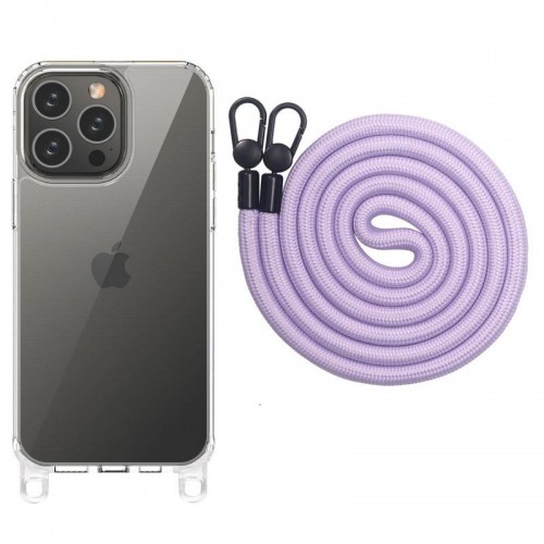 Чохол TPU Transparent with Straps для Apple iPhone 13 Pro Max (6.7") Light Purple