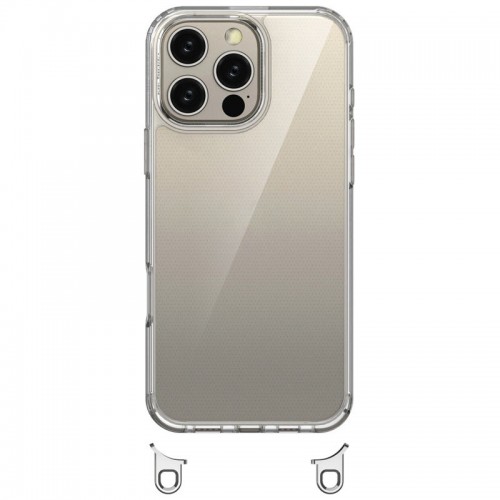 Чехол TPU Transparent with Straps для Apple iPhone 14 Pro (6.1") Светло-розовый