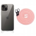Чохол TPU Transparent with Straps для Apple iPhone 15 (6.1") Light Pink