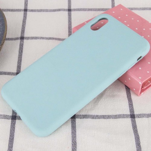 Чохол Silicone Case Full Protective (AA) NO LOGO для Apple iPhone X / XS (5.8") Бірюзовий / Turquoise