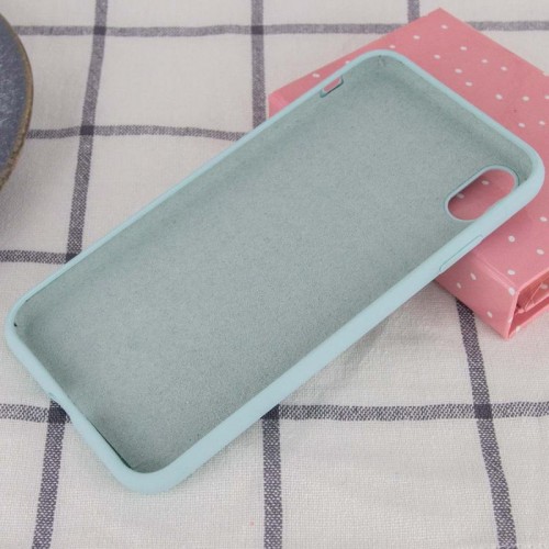 Чохол Silicone Case Full Protective (AA) NO LOGO для Apple iPhone X / XS (5.8") Бірюзовий / Turquoise