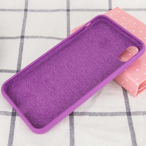 Чохол Silicone Case Full Protective (AA) NO LOGO для Apple iPhone X / XS (5.8") Фіолетовий / Grape