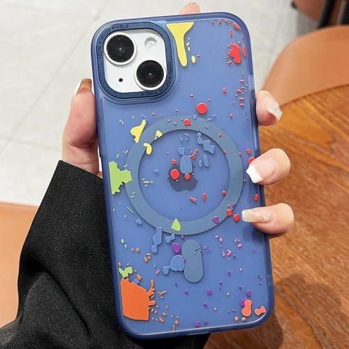 Чехол TPU+PC Flush с MagSafe для Apple iPhone 14 (6.1") Тёмно-синий