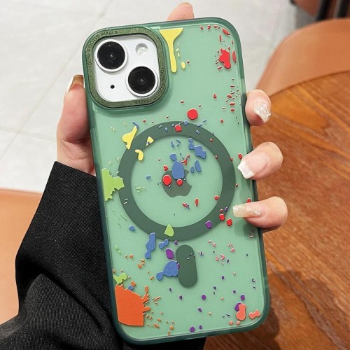 Чехол TPU+PC Flush с MagSafe для Apple iPhone 14 (6.1") Тёмно-зелёный