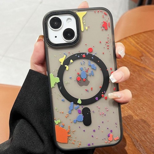 Чехол TPU+PC Flush с MagSafe для Apple iPhone 14 (6.1") Титановый чёрный