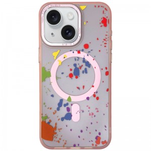 Чехол TPU+PC Flush с MagSafe для Apple iPhone 15 (6.1") Нежно-розовый