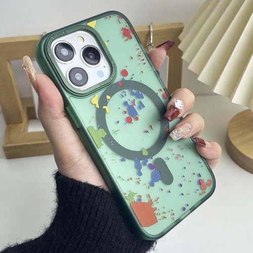 Чехол TPU+PC Flush с MagSafe для Apple iPhone 15 Pro (6.1") тёмно-зелёный