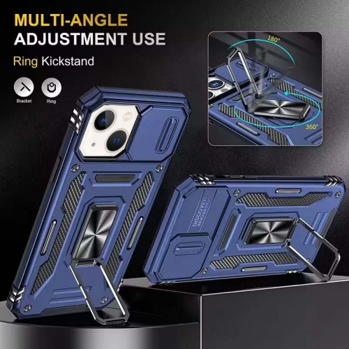 Ударостійкий чохол Camshield Army Ring для Apple iPhone 13 / 14 (6.1") Синій / Navy